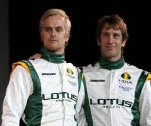 yapboz Jarno Trulli ve Heikki Kovalainen, Team Lotus sürücüleri Yarış